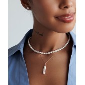 Pandantiv perla naturala biwa alba si argint placat cu aur roz DiAmanti MS24492GP_W-G